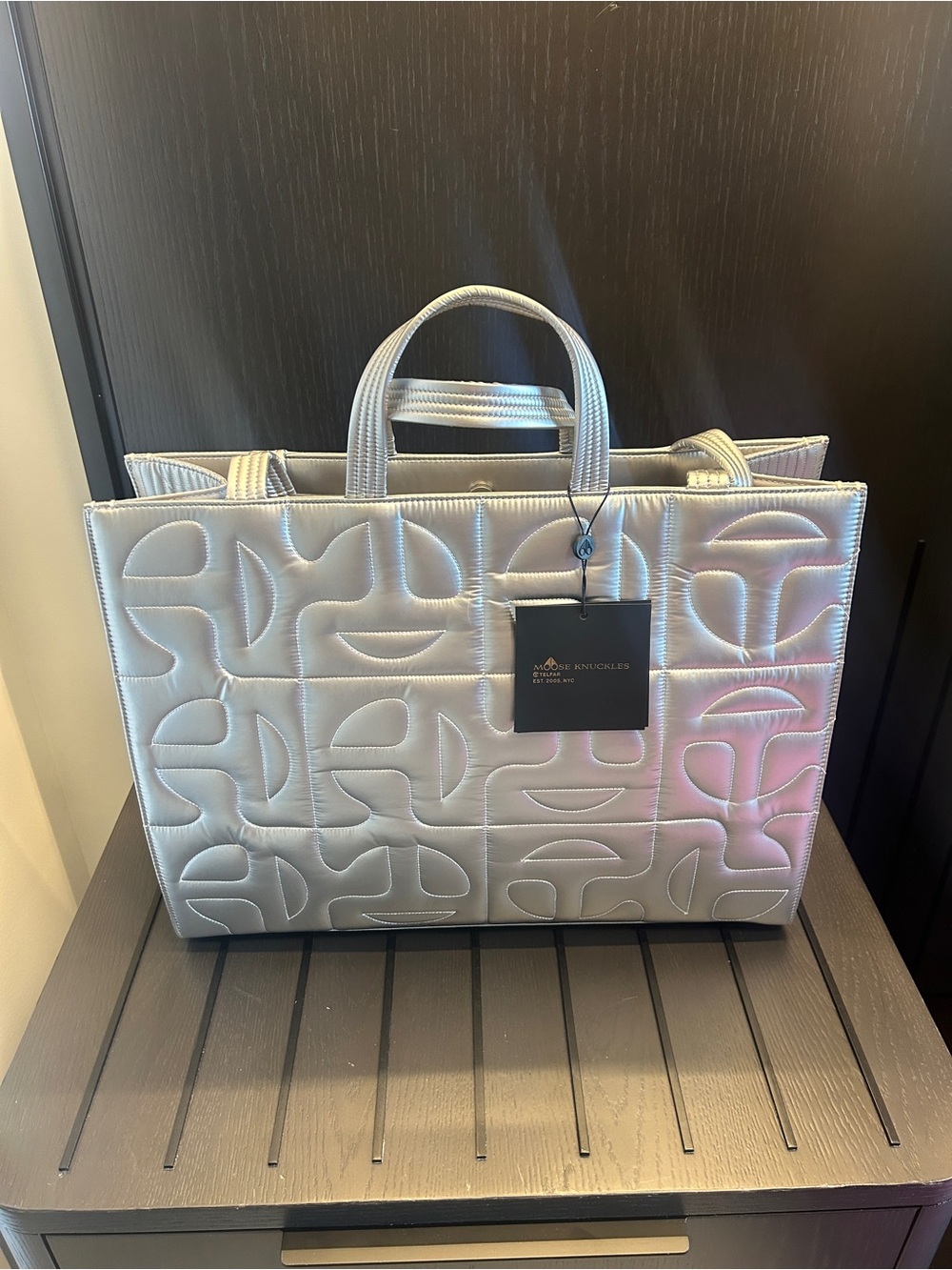 Telfar x Moose Knuckles Large Shopper Tote Silver NWT - Picture 2 of 11